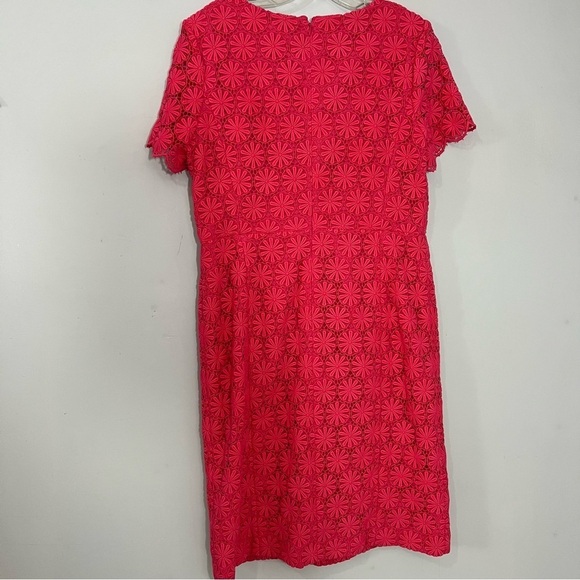 NWT Talbots Pink Midi Floral Lace Fitted Preppy Day Dress Brunch Shower Career - Picture 11 of 15